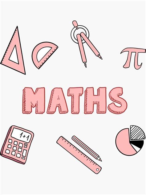 Pink Maths School Subject Sticker Pack Sticker By Elenaabarbajosa