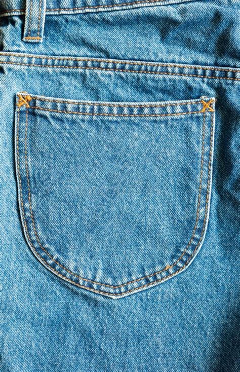 Blue Denim Jeans Back Pocket Isolated On White Stock Image Image Of