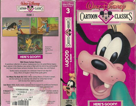Disney Cartoon Classics Heres Goofy Vhs 80s Walt Disney Cartoons
