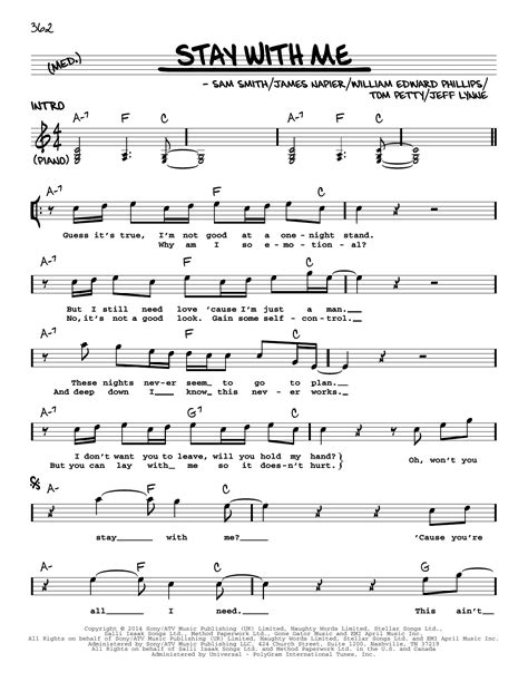 Sam Smith Stay With Me Sheet Music And Printable Pdf Music Notes In