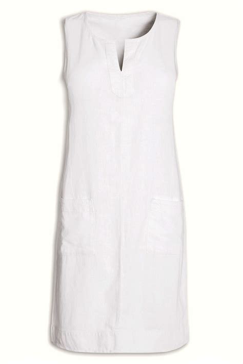 N3xt White Linen Blend Sleeveless Shift Dress Size 16 To 18