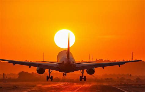 Airplane Sunset Wallpapers Top Free Airplane Sunset Backgrounds