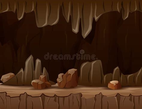 Cartoon Of The Cave With Stalactites Stock Illustration Illustration