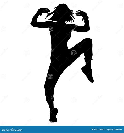 Female Zumba Dancer Silhouette Stock Vector Illustration Of Dancers