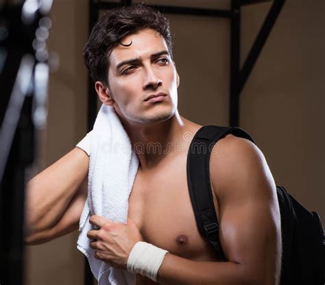 Man Tired After Workout In Sports Gym Stock Image Image Of Biceps Bodybuilding 208507957