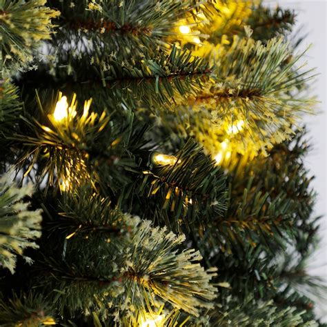 Home Heritage 7 Ft Cashmere Pine Pre Lit Slim Artificial Christmas Tree