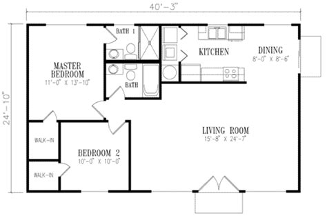 Mediterranean Style House Plan 2 Beds 2 Baths 1000 Sqft Plan 1 140