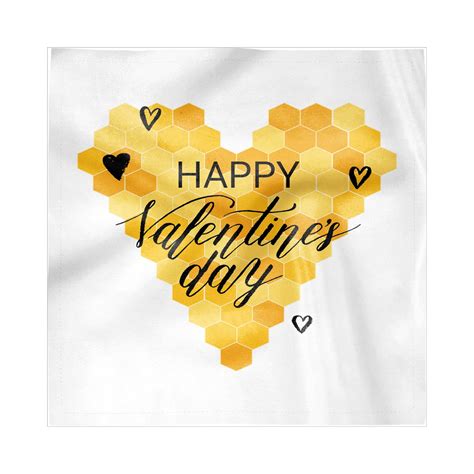 Honey Bee Napkins Set Of 4 Happy Valentines Day Design Heart Shaped