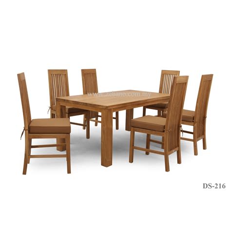 6 Seater Teak Wood Dining Set Ds 216 Zebano