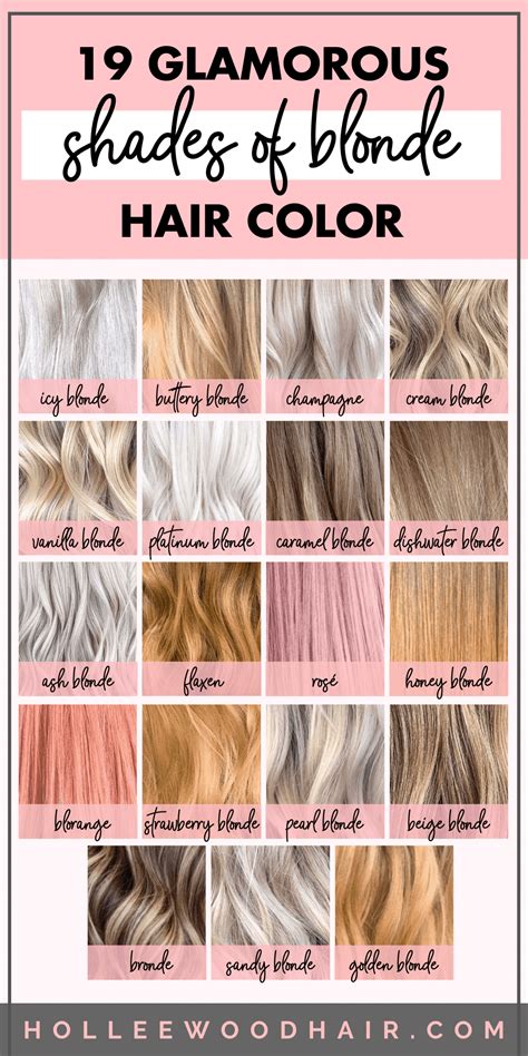 Different Shades Of Blonde Hair Color Ultimate Guide Blonde Hair Color Chart Blonde