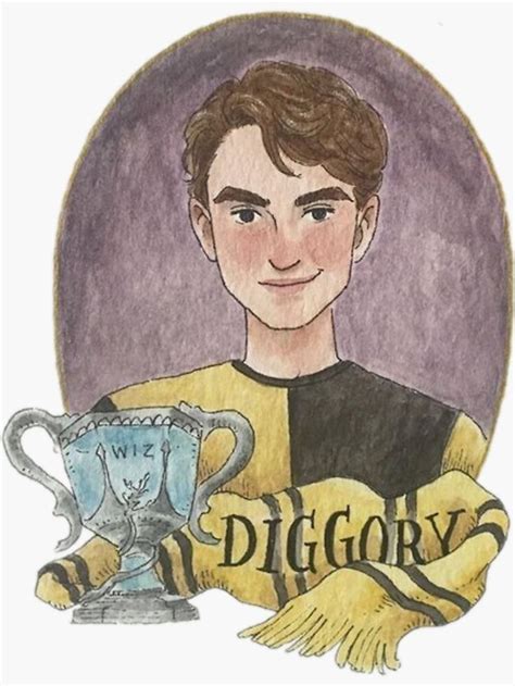 Cedric Diggory Sticker By Evamariee In 2021 Harry Potter Drawings