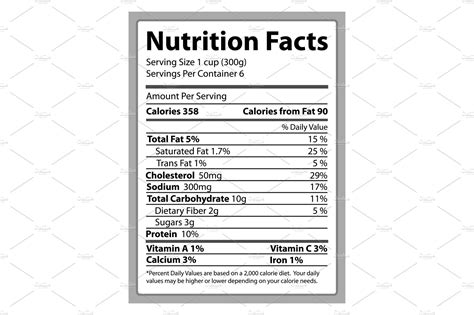Nutrition Facts Paper And Info Vector Illustration ~ Graphic Objects