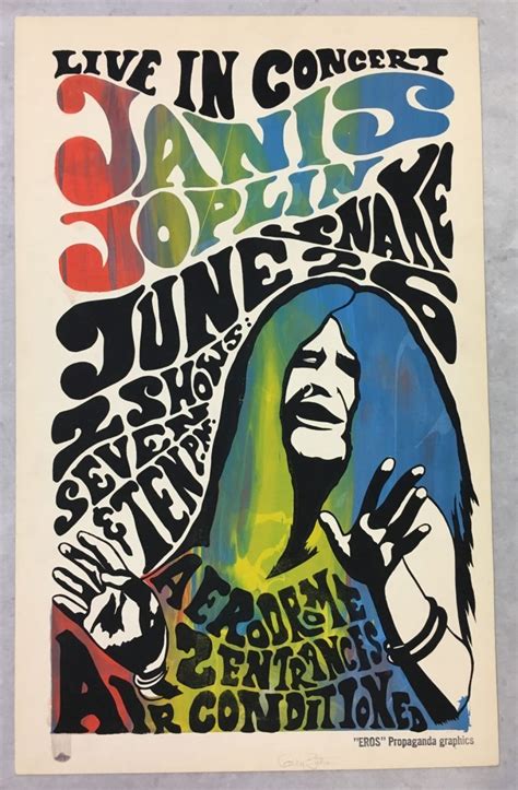 Janis Joplin 1968 Ny Aerodrome Concert Poster
