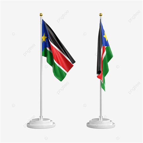 bandera de sudán del sur con poste png bandera independencia patriota png y psd para