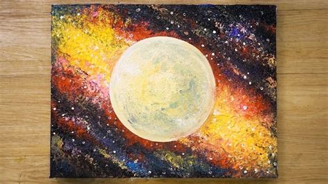 How To Paint A Galaxy Moon Daily Painting Technique 416 Planet
