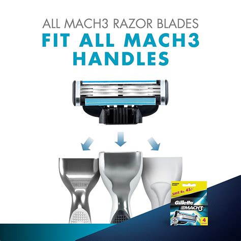 buy gillette mach 3 manual shaving razor blades 4s pack cartridge online ₹465 from shopclues