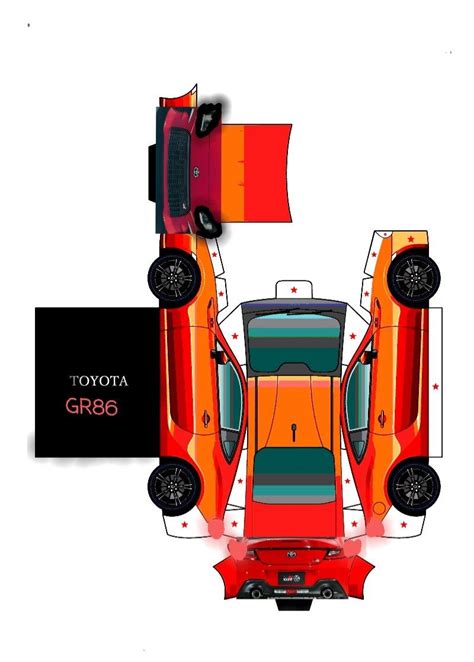 2022 Toyota Gr86 Papercraft Paper Model Car Paper Car Paper Models