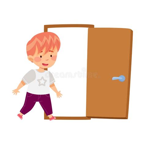 Boy Open Door Stock Illustrations 652 Boy Open Door Stock