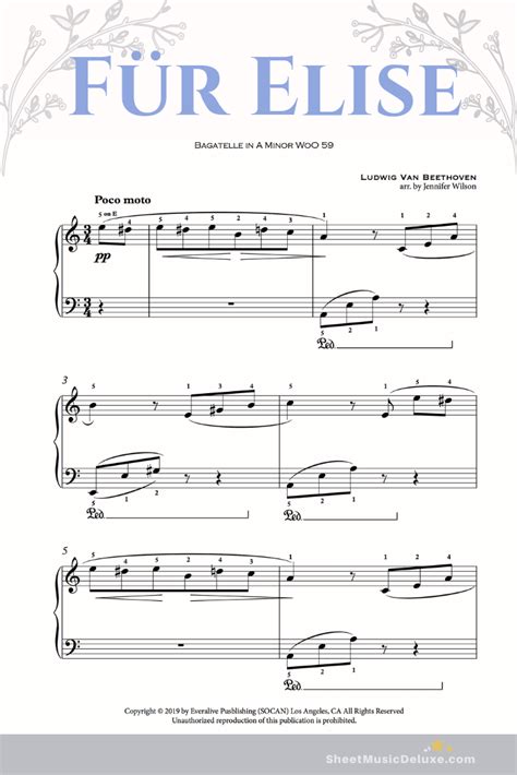 43 Fur Elise Easy Piano Sheet Music Pdf Ideas · Music Note Download