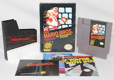 Super Mario Bros NES Complete CIB VERY NICE RARE OVAL SEAL STAR CODE