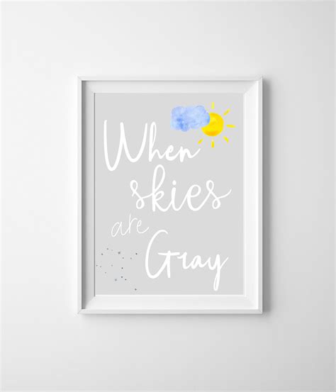 When Skies Are Gray Print Set 44 Yellow And Gray Custom Nursery