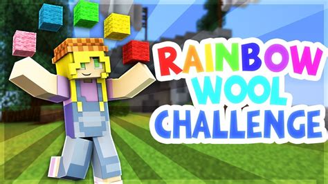 Rainbow Wool Challenge Hypixel Bed Wars Youtube