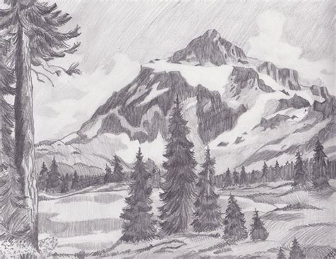 Mountain Landscape By Melmo1123 On Deviantart Landscape Pencil
