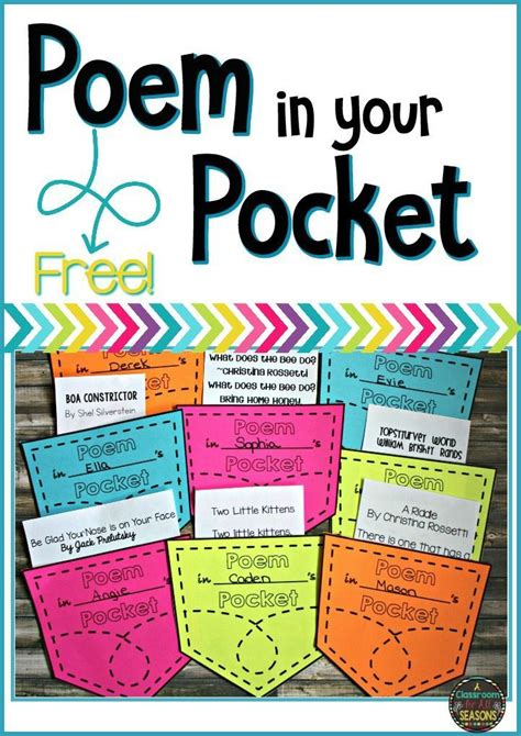 Free Poetry Activity April 27th Is Poem In Your Pocket Day This