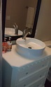 used dresser on Craigslist made into a bathroom vanity sink base Wood ...