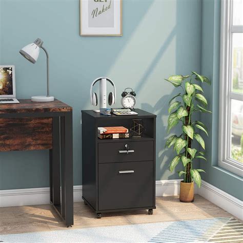 Black 2 Drawer Filing Cabinet Tribesigns 2 Drawer Lateral File Cabinet
