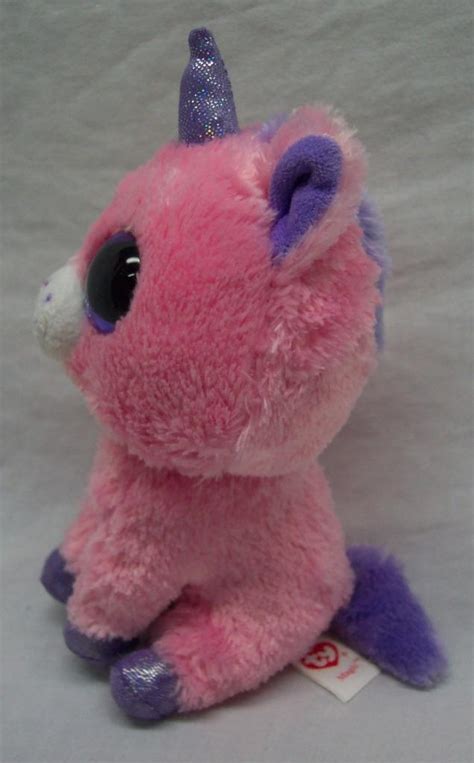 Ty Beanie Boos Big Eyed Magic Pink And Purple Unicorn 6 Plush Stuffed