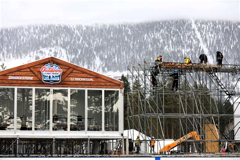 The Rink Setup For The Nhls Outdoor Game At Lake Tahoe Is Aggressively