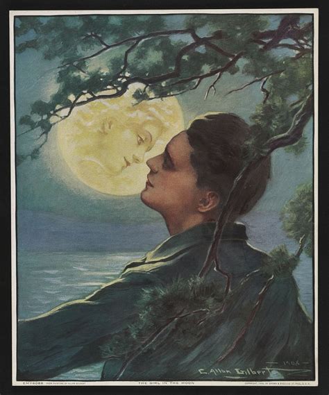 The Girl In The Moon Antique Images Image Illustration