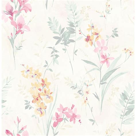 Chesapeake 564 Sq Ft Henrietta Pastel Floral Wallpaper 3117 24181 The Home Depot