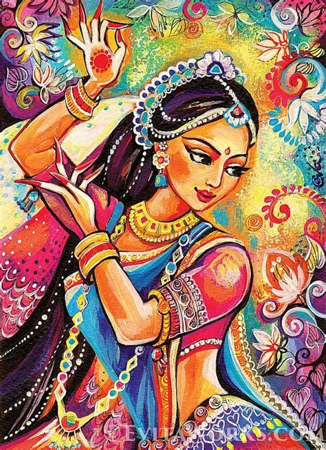 Indian Paintings Dancer Woman By Evitaworks 2