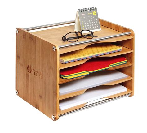 Office And School Supplies Natural Bamboo Desk File Sorter Organizer All