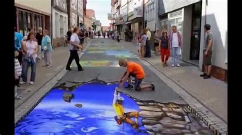 Sidewalk 3d Anamorphic Optical Illusion Painting Youtube