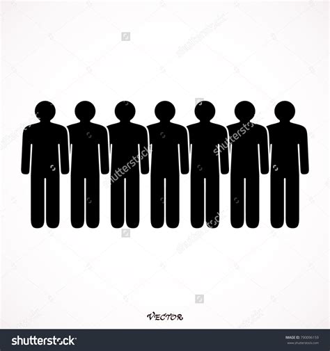 Seven People Isolated On White Background Stock Vector Royalty Free