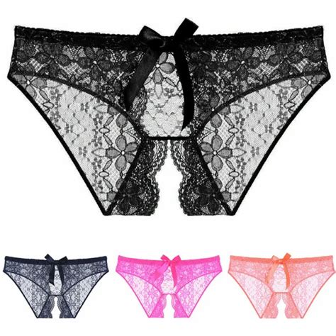 Women S Panties Lace Sheer Crotchless Underwear Thongs Lingerie G Strings Briefs Picclick