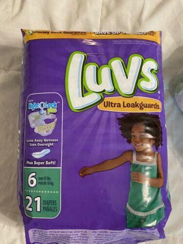 Vintage Luvs Size 6 Diapers Sealed Pack Of 21 Monkey Prints 3860867322