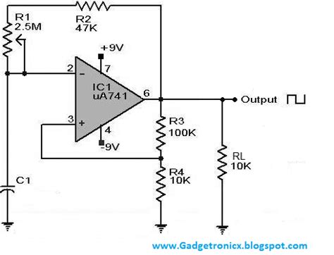 If you want a complete understanding of and this is a basic, yet effective, circuit of how an lm741 operational amplifier can function as a comparator to compare voltage levels and. Square wave generator using IC741 | Electronic schematics ...