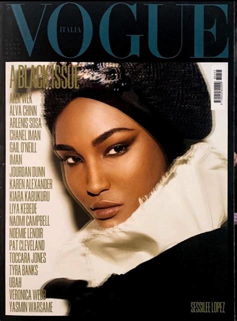 Vogue Italia Magazine July 2008 The Black Issue Sessilee Lopez Cover