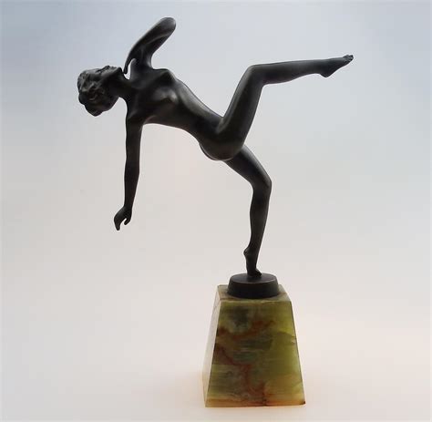 Lorenzl Art Deco Bronze Sculpture Very Good Authentic Naked Dancer C1930 For Sale Antiques