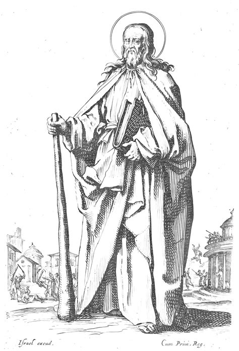 saint james the less 1631 by jacques callot catholic coloring page