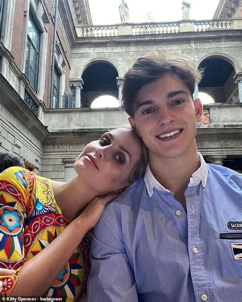 Lady Kitty Spencer Posts Sweet Snap With Brother Samuel Aitken 18 As They Dine Together In