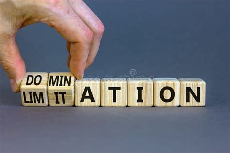 Domination Or Limitation Symbol Businessman Turns Cubes Changes The