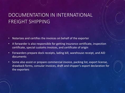 Role Of Freight Forwarder Ppt