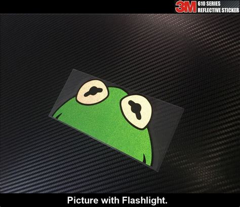 Kermit The Frog Peeking Forg Cookie Monster Jdm Reflective Car Sticker