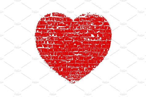 Heart Grunge Brick Heart Wall Love Symbols Grunge
