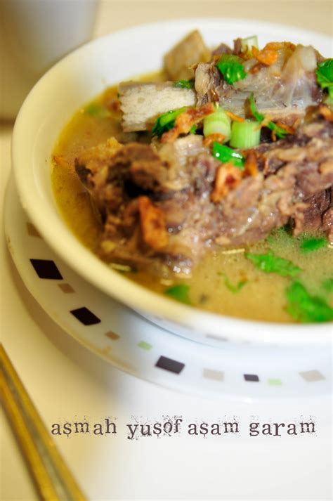 1 mangkuk kecil daging kambing. Asam Garam: SUP TULANG BEREMPAH